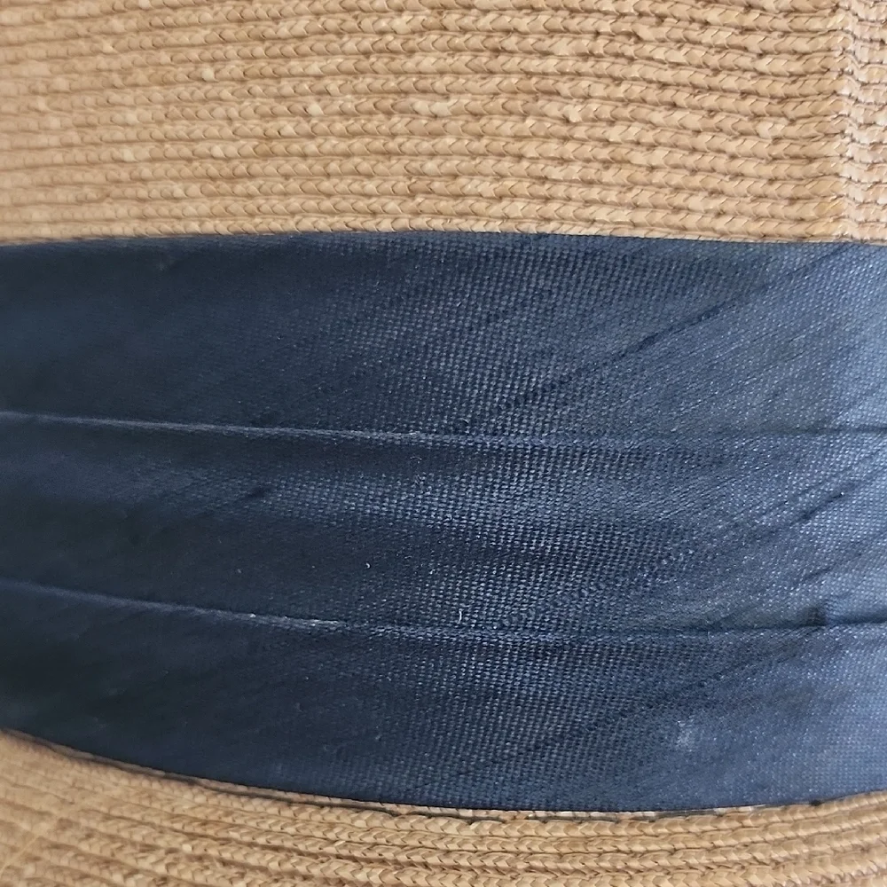 Knox New York Tan and Fedora Hat With Blue Ribbon Size 7 3/8
